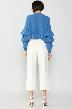 Sweaters-Current Air Tiered Sleeve Sweater BLUE