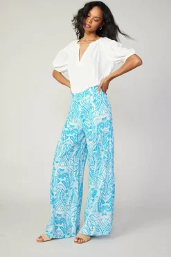 Pants-Current Air Tiered Wide Leg Pants BLUEMLT
