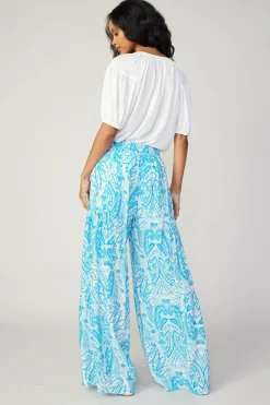 Pants-Current Air Tiered Wide Leg Pants BLUEMLT