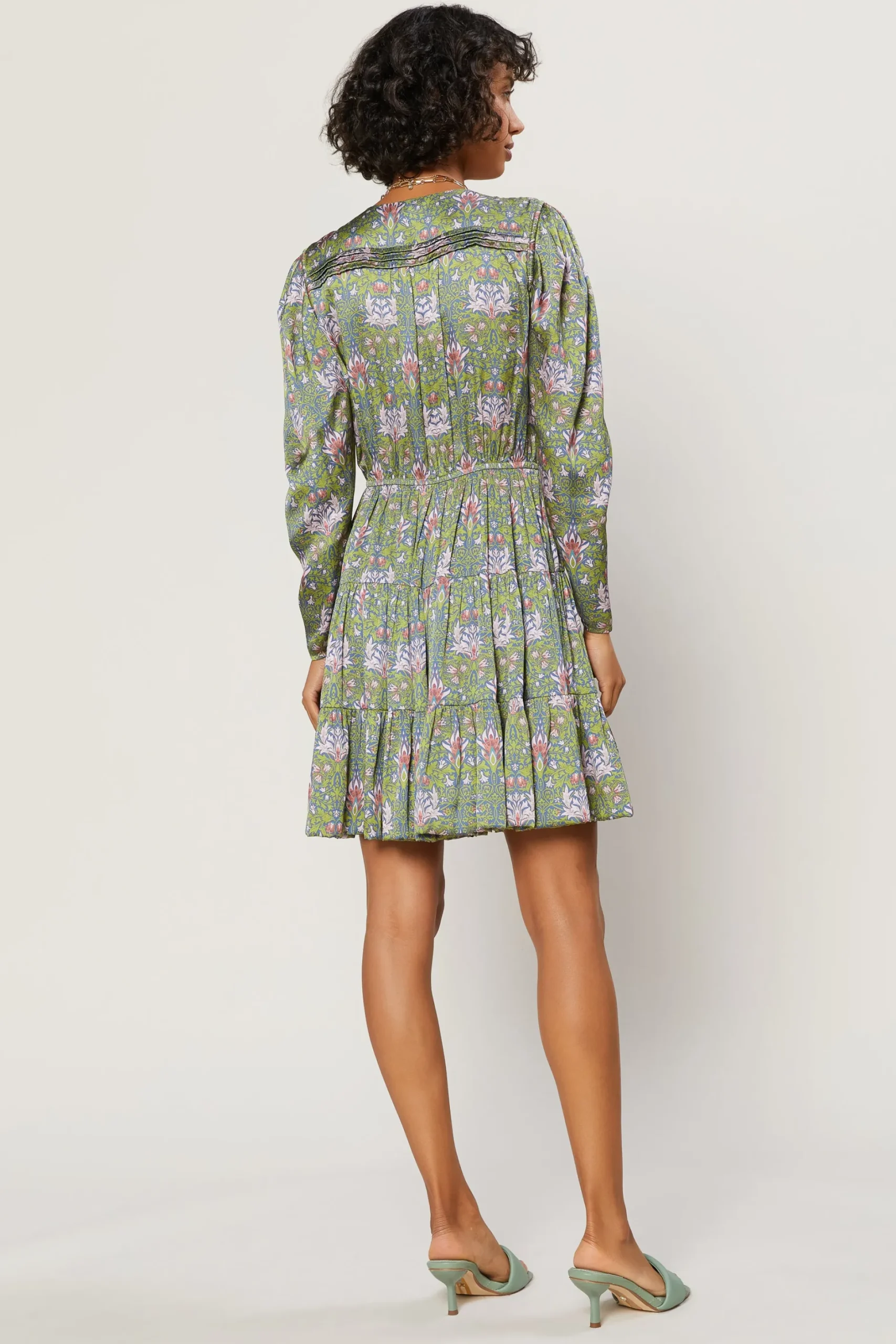 Mini Dresses-Current Air Tile Print Mini Dress GREENMULTI