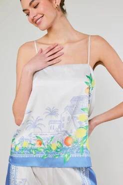 Sleeveless Tops-Current Air Tuscan Citrus Cami BLUELEMONGARDEN