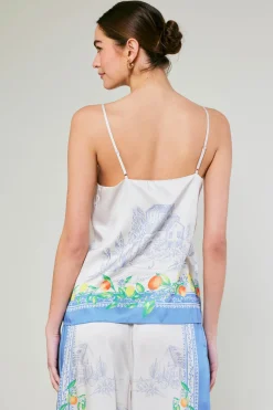 Sleeveless Tops-Current Air Tuscan Citrus Cami BLUELEMONGARDEN