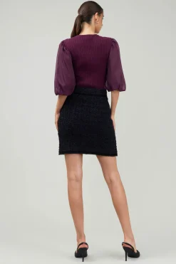 Skirts-Current Air Tweed Mini Skirt BLACK