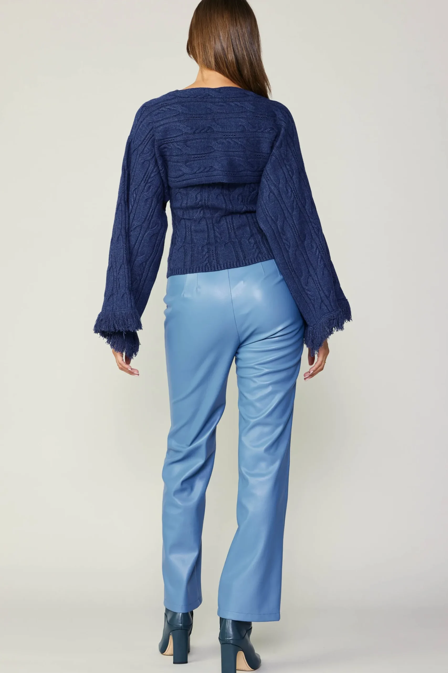 Pants-Current Air Vegan Leather Straight Pant TRANQUILBLUE