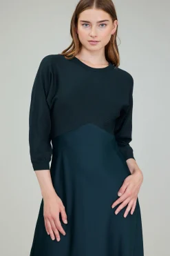 Knitwear|Midi Dresses-Current Air Vienna Knit Midi Dress FORESTGREEN