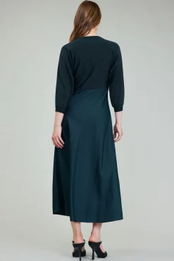 Knitwear|Midi Dresses-Current Air Vienna Knit Midi Dress FORESTGREEN