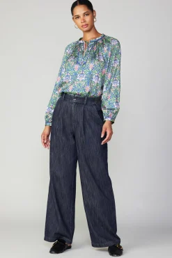 Pants-Current Air Wide Leg Denim Pants DARKINDIGO