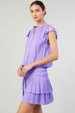 Mini Dresses-Current Air Zoey Pleated Mini Dress LAVENDER