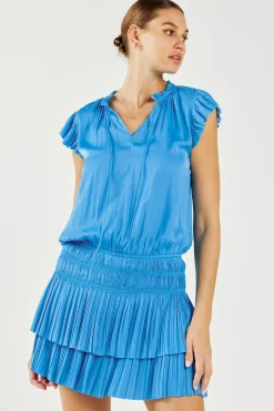 Mini Dresses-Current Air Zoey Pleated Mini Dress TRANQUILBLUE
