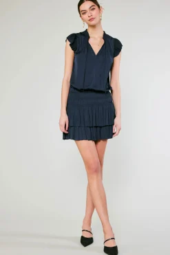 Mini Dresses-Current Air Zoey Pleated Mini Dress DARKNAVY