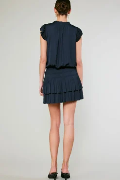 Mini Dresses-Current Air Zoey Pleated Mini Dress DARKNAVY
