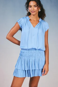 Mini Dresses-Current Air Zoey Pleated Skirt Mini Dress PERIWINKLEBLUE